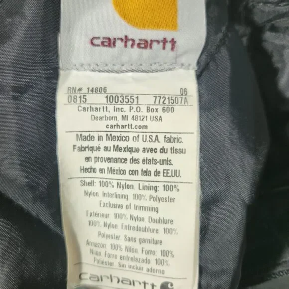 Carhartt Dungarees Adult 46x32 Black Overalls Quilted Duck Bib Double Knee Mens - Picture 14 of 15